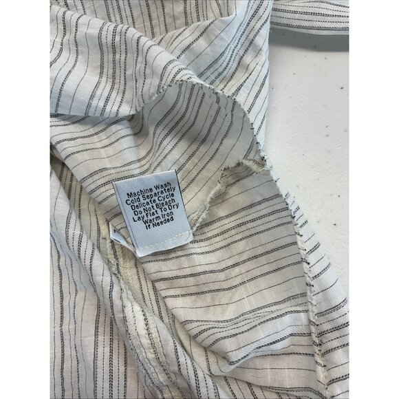 Cabi Gray Striped Button Down Top Size L Office Career Classic Long Sleeve - Picture 5 of 9